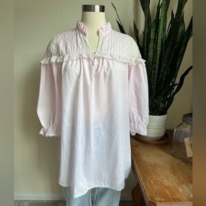 Vintage Floral Ruffle Blouse Romantic‎ Cottagecore Statement Top Praire Medium